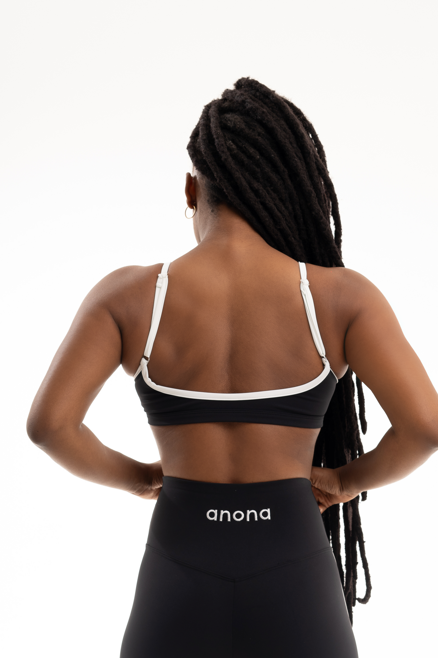 contrast sports bra - black