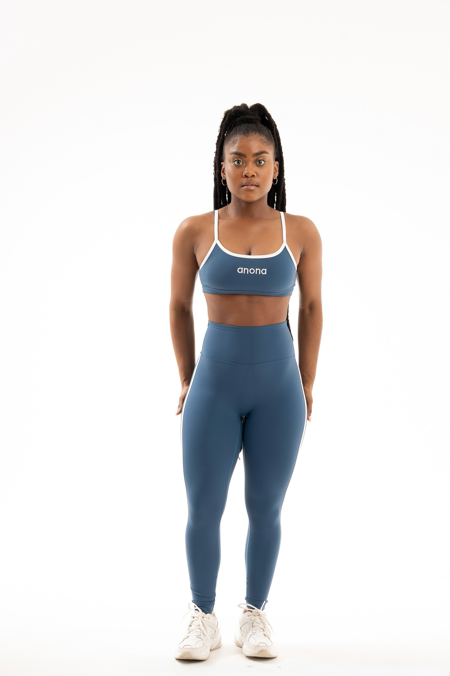 contrast leggings - blue