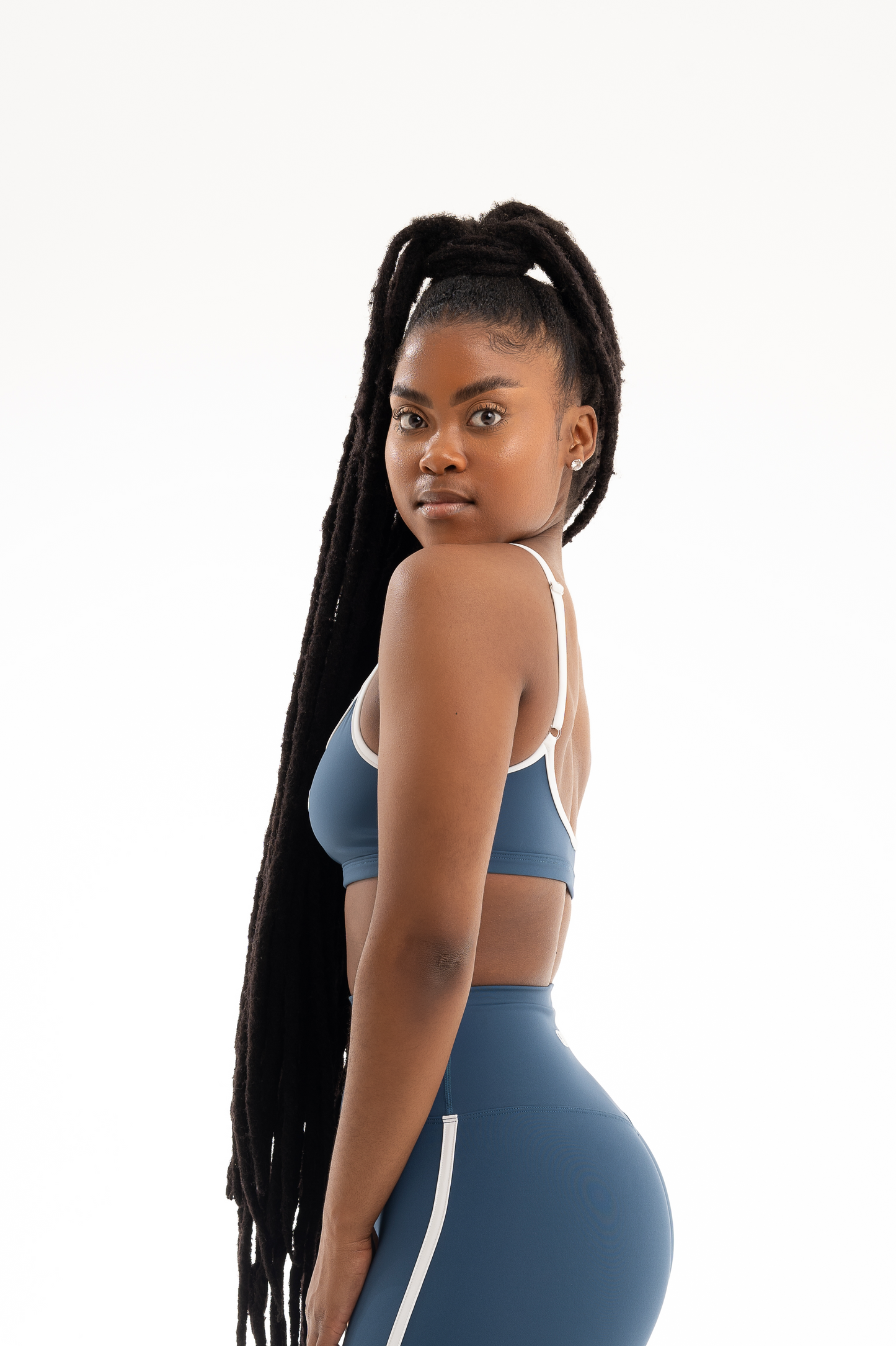 contrast sports bra - blue