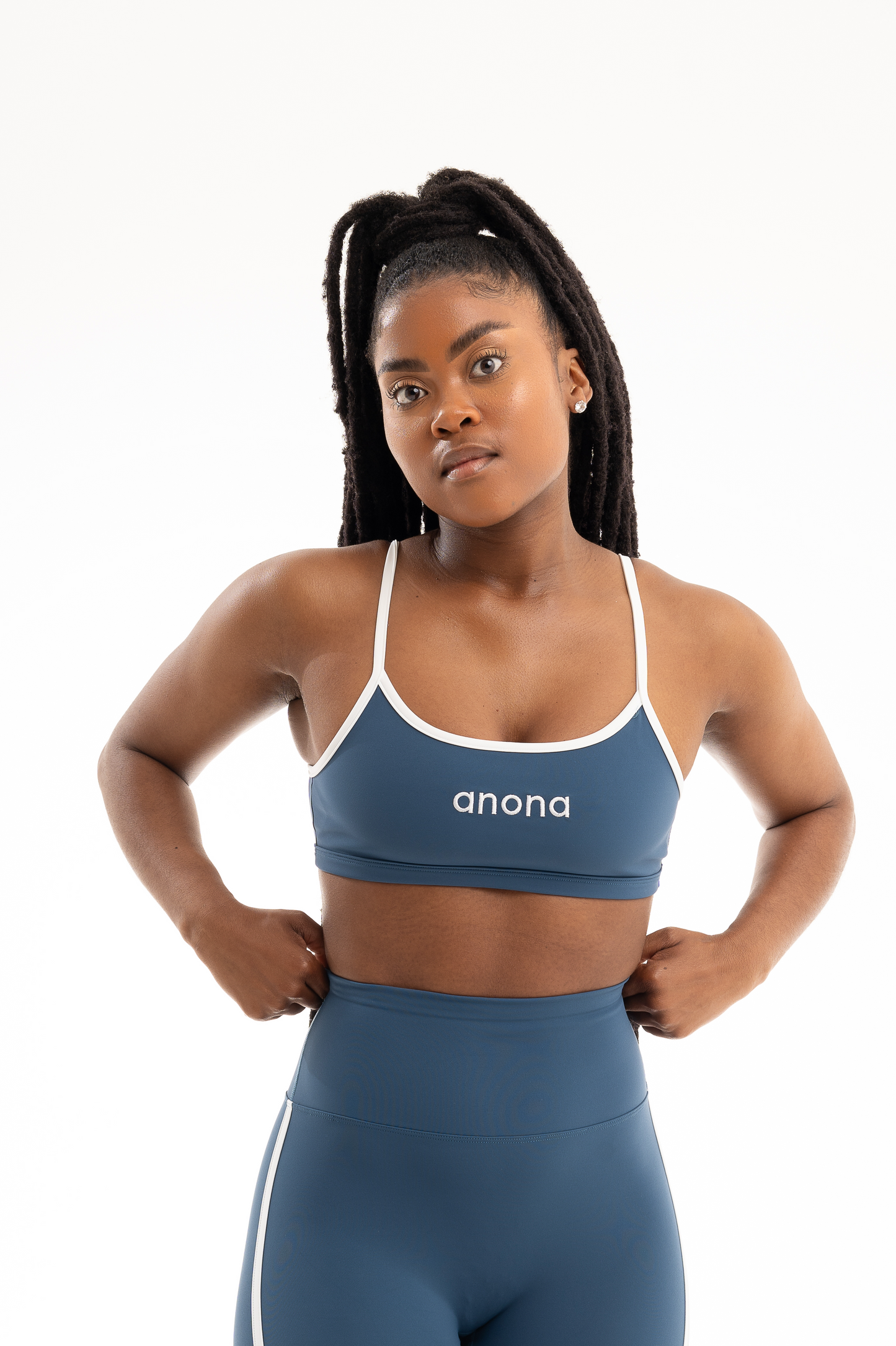 contrast sports bra - blue