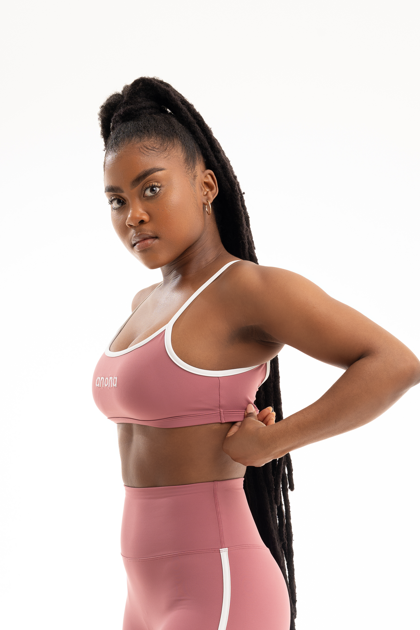 contrast sports bra - pink